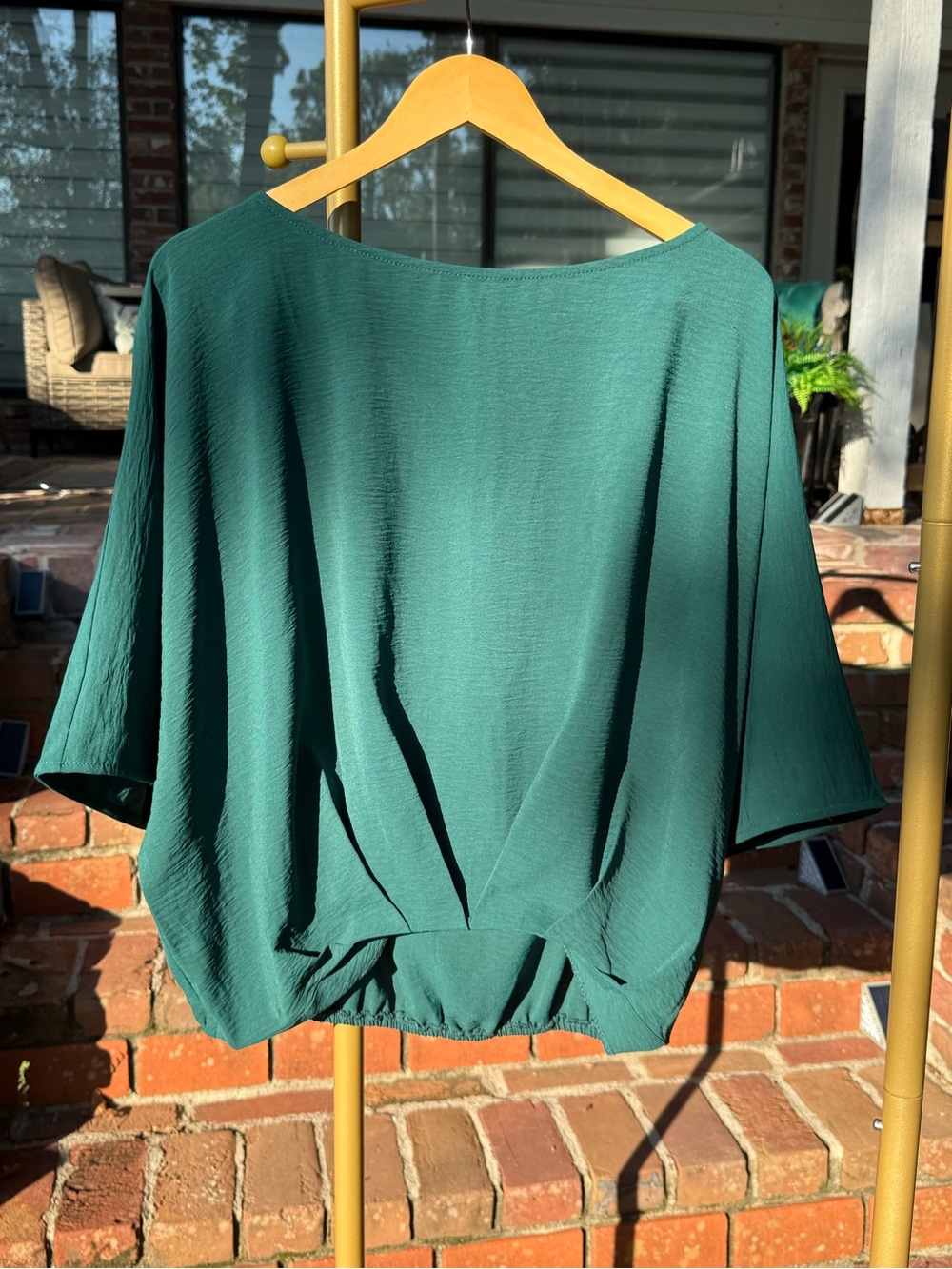 Mittoshop Emerald Green Dolman Sleeve Blouse Size L